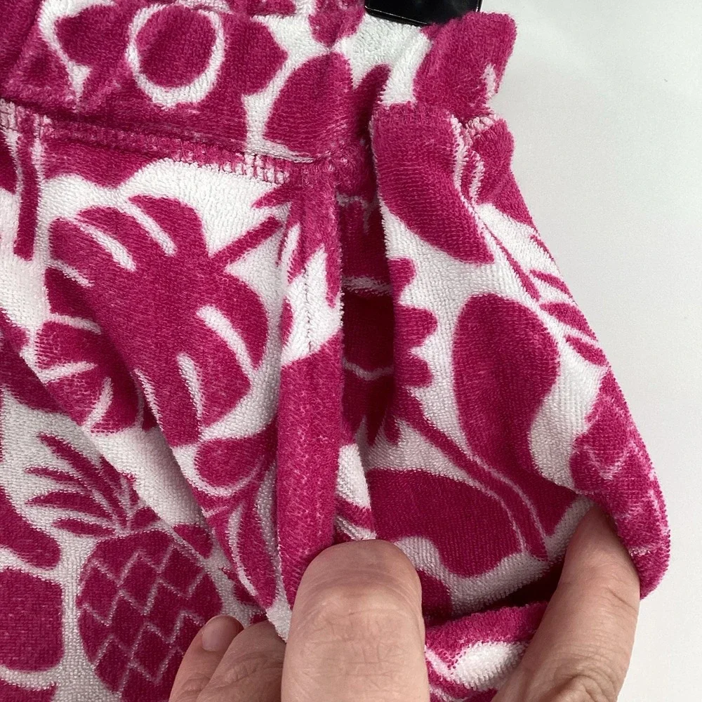 Girls Boden Terrycloth Hawaiian Shorts With Pockets‎ - Pink/White- 12